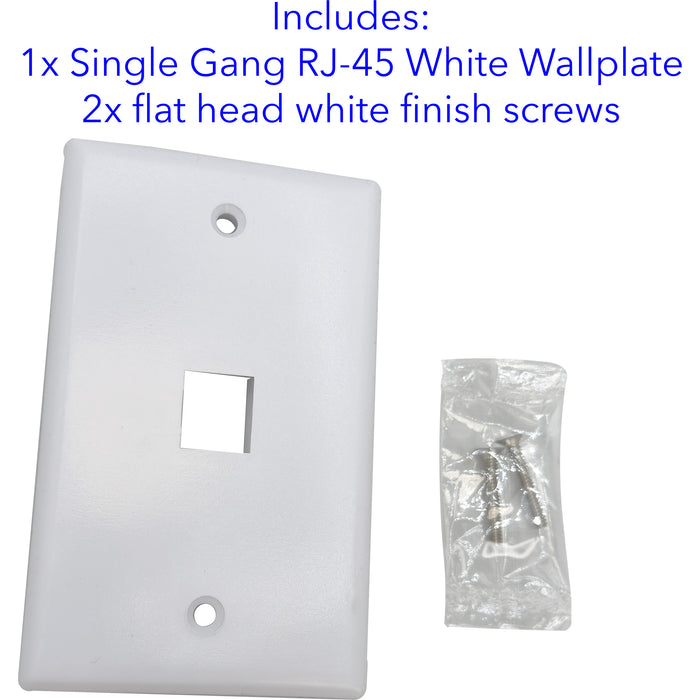 1002 Single Gang RJ 45 Wall Plate