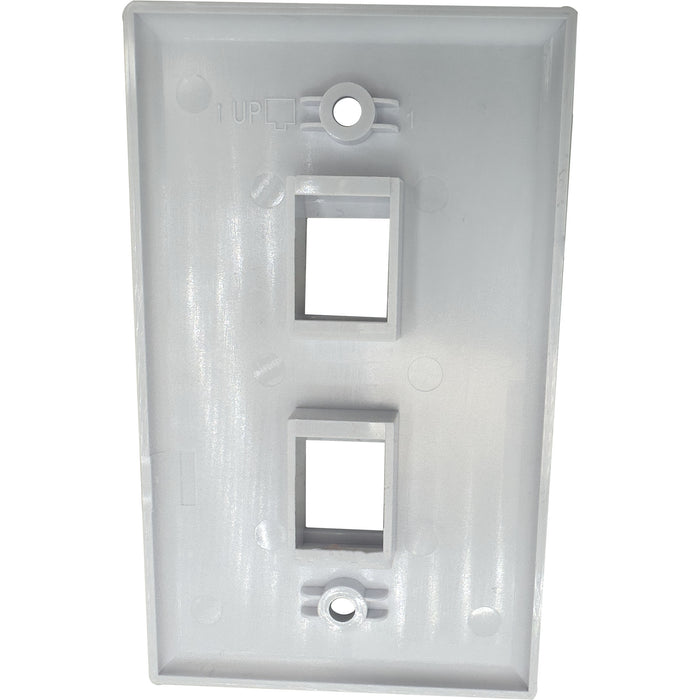 1004 Single Gang Two Port RJ 45 White Wall Plate