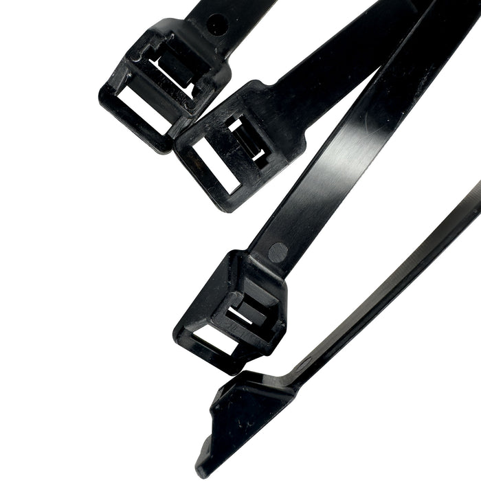 1018 Pk100 Jumbo 18 Inch 250lbs Black Zip Tie