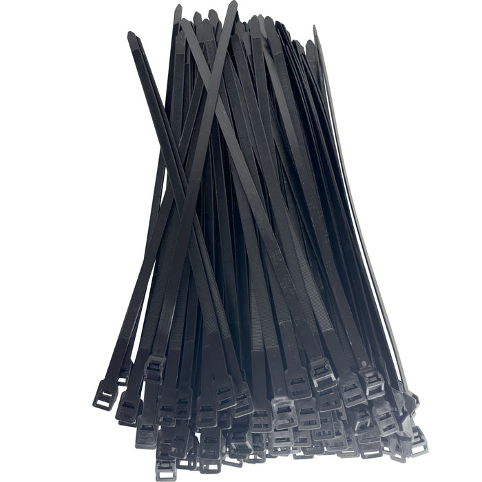 1018 Pk100 Jumbo 18 Inch 250lbs Black Zip Tie