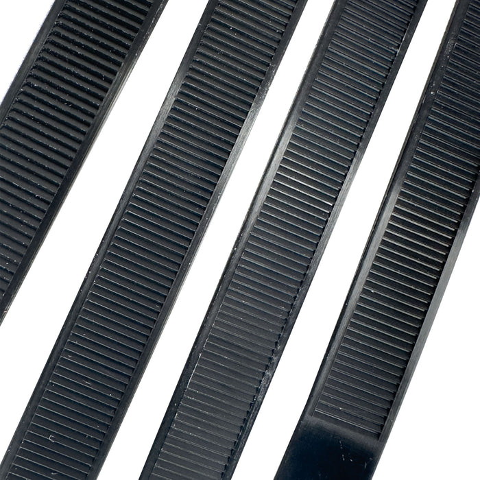 1018 Pk100 Jumbo 18 Inch 250lbs Black Zip Tie