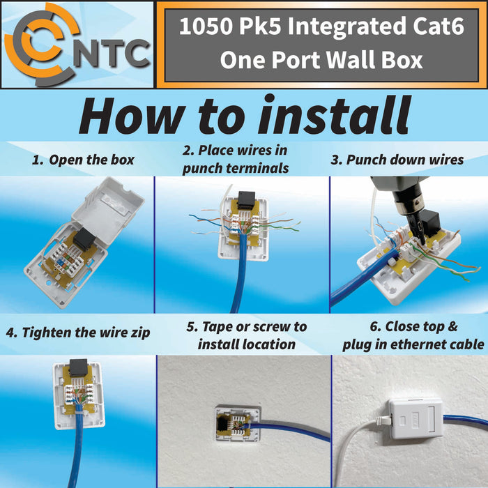 1050 Integrated Cat6 Jack Wall Box