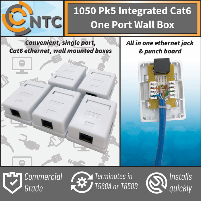 1050 Integrated Cat6 Jack Wall Box