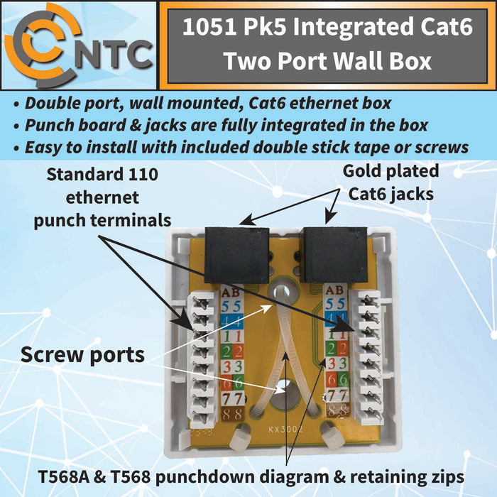 1050 Integrated Cat6 Jack Wall Box