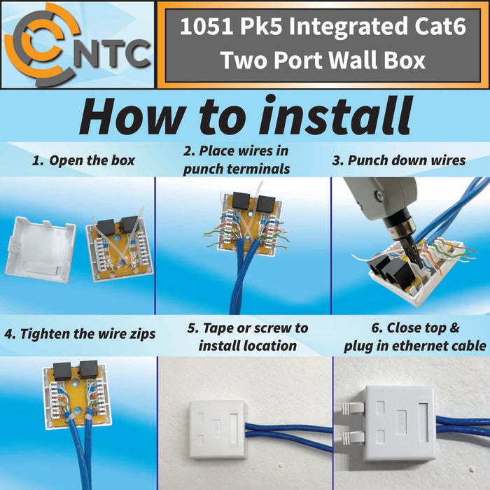 1050 Integrated Cat6 Jack Wall Box