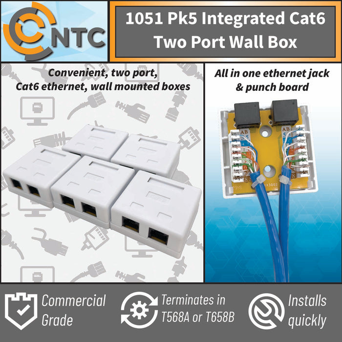 1050 Integrated Cat6 Jack Wall Box