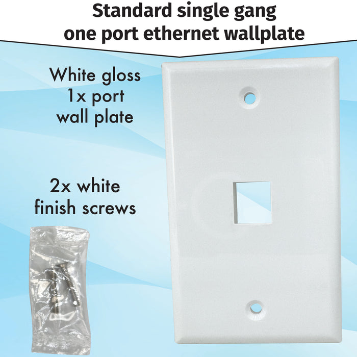 1251 Single Gang one port White Gloss Combo Kit