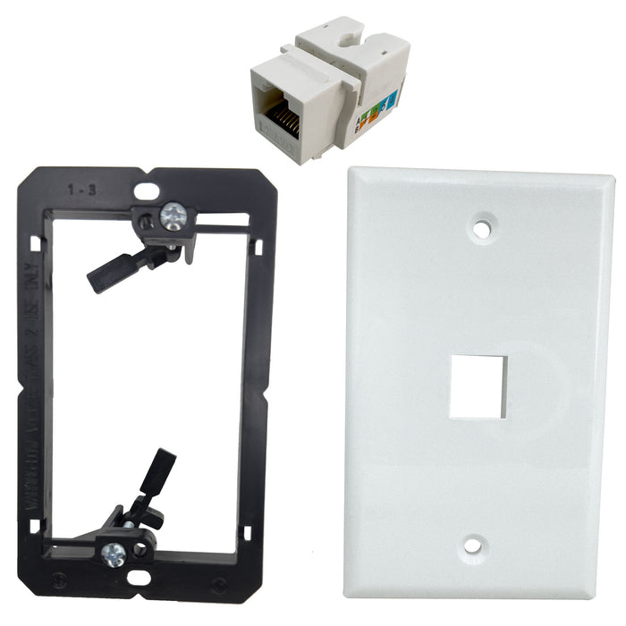 1251 Single Gang one port White Gloss Combo Kit