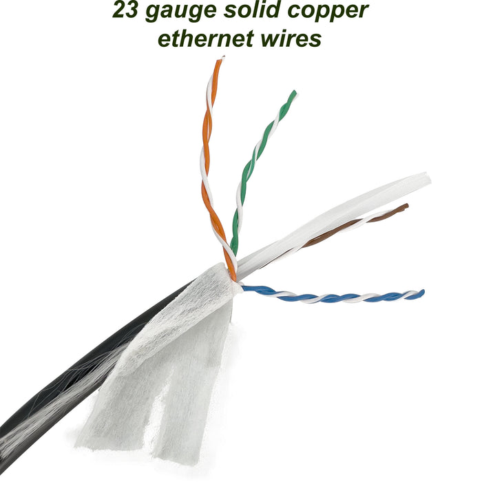 2100 Cat6 BC Outdoor Direct Burial ETL CMX Cable Black