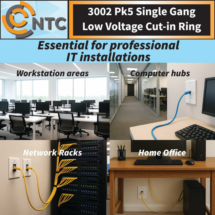 3002 Pk5 Single Gang Low Voltage Cut In Ring