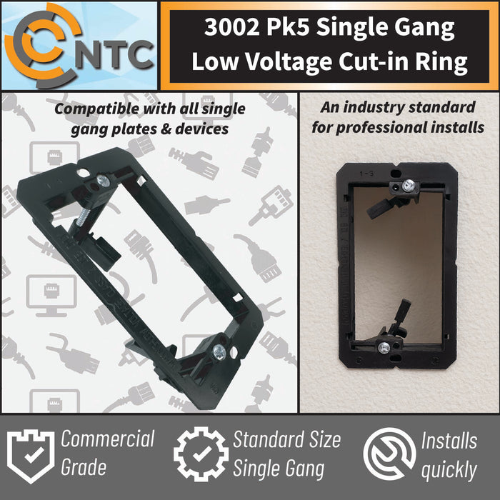 3002 Pk5 Single Gang Low Voltage Cut In Ring