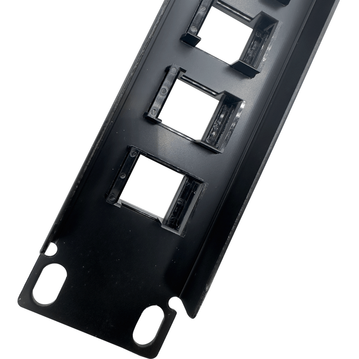 6001 1U 16 Keystone Port Rack Panel Black