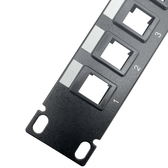 6001 1U 16 Keystone Port Rack Panel Black