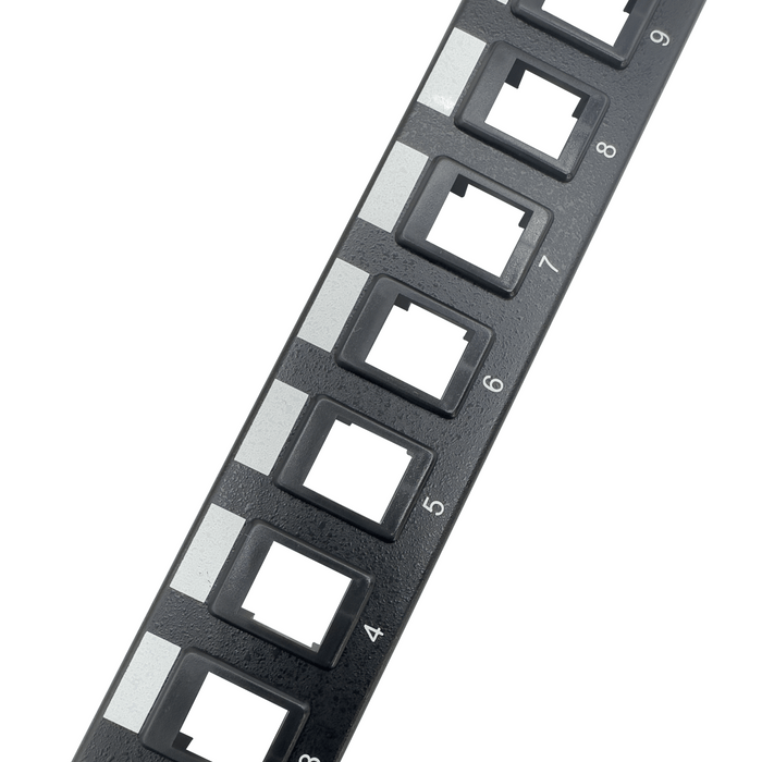 6001 1U 16 Keystone Port Rack Panel Black