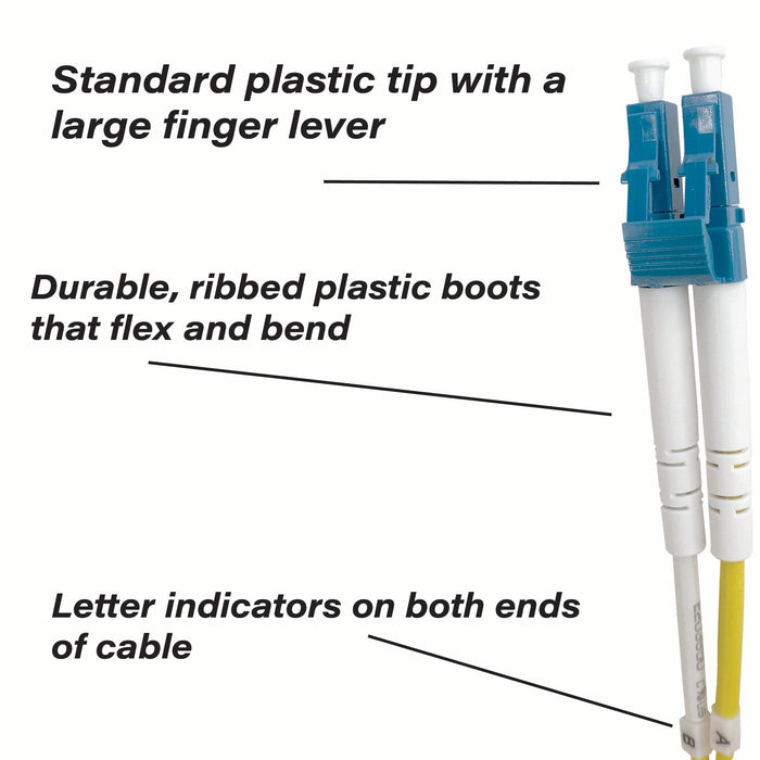 5003 9 125 Single Mode Yellow LC UPC Duplex Fiber Patch Cable