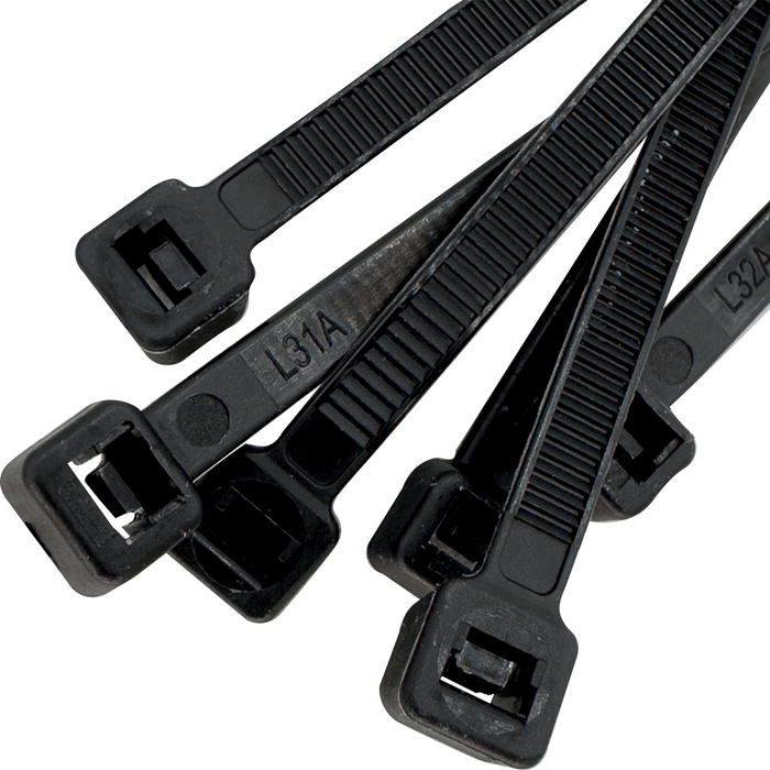 1007 100Pk UV Resistant 50 lb Black Cable Zip Ties