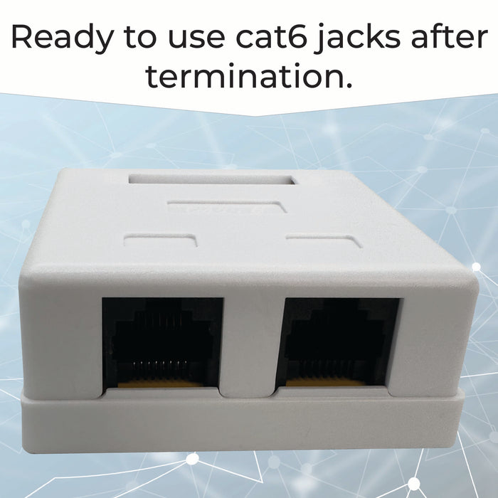 1051 Integrated Cat6 Jack Two Port Wall Box