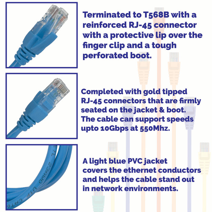 2010 Cat 6 Patch Cable Light Blue